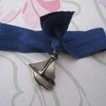 Navy Nautical Hair Tie