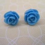Blue Flower Post Earrings