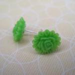 Lime Flower Post Earrings