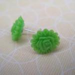 Lime Flower Post Earrings