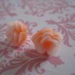 Peaches And Cream Flower Post Earrings
