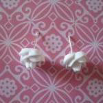 White Flower Post Earrings