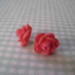 Coral Flower Post Earrings