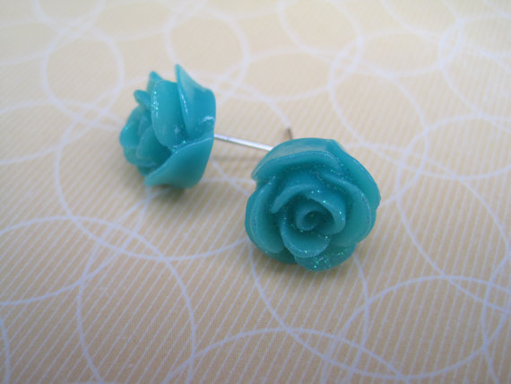 Turquoise Flower Post Earrings
